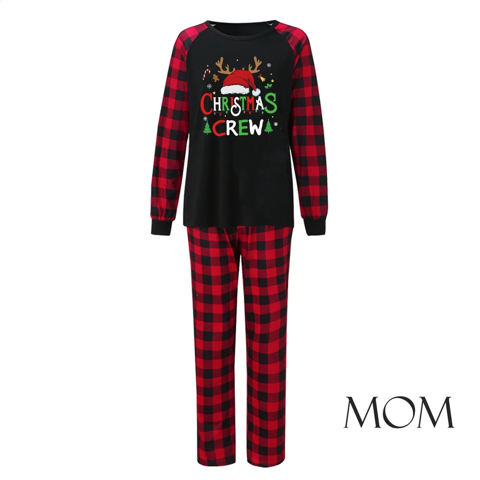 Christmas Crew Print Parent Child Matching Outfits Family Pajamas Boys and Girls Clothing Set Loungewear Xmas Look Pajamas 241007