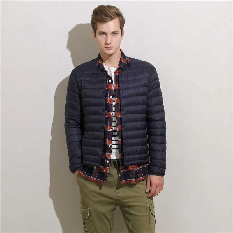 0-10 2024 New Autumn Man Puffy White Duck Down Jackets Light Weight Breathable Warm Winter Coat Portable Men Thin Parkas LX241009