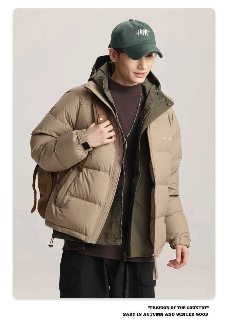 Trendy brand new product 90 down jacket winter new product thickened and warm three proof short bread jacket LX241009