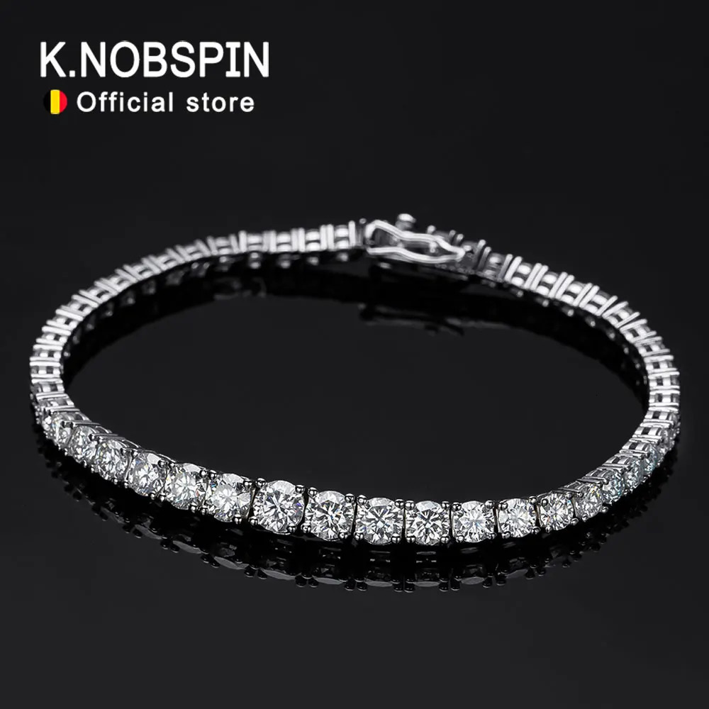 KNOBSPIN D VVS1 Tennis Bracelet Trend n Party Wedding Jewelry GRA Certified 925 Womens Silver 240912