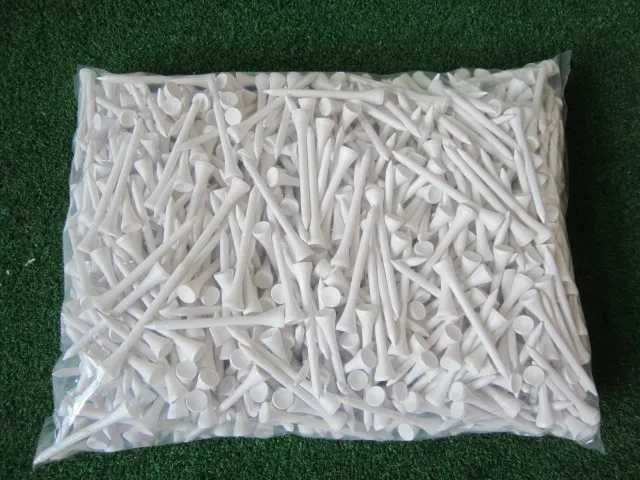 Golf Tees 1000pcs/ lot Great quality bulk 54mm /70mm / 83mm white color wood golf tee S241097