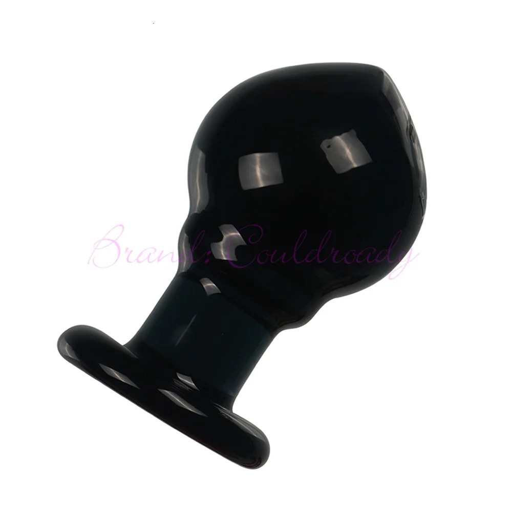 62mm large black glass anal ball crystal Buttplug Anus plug body massage adult sex toy 240914