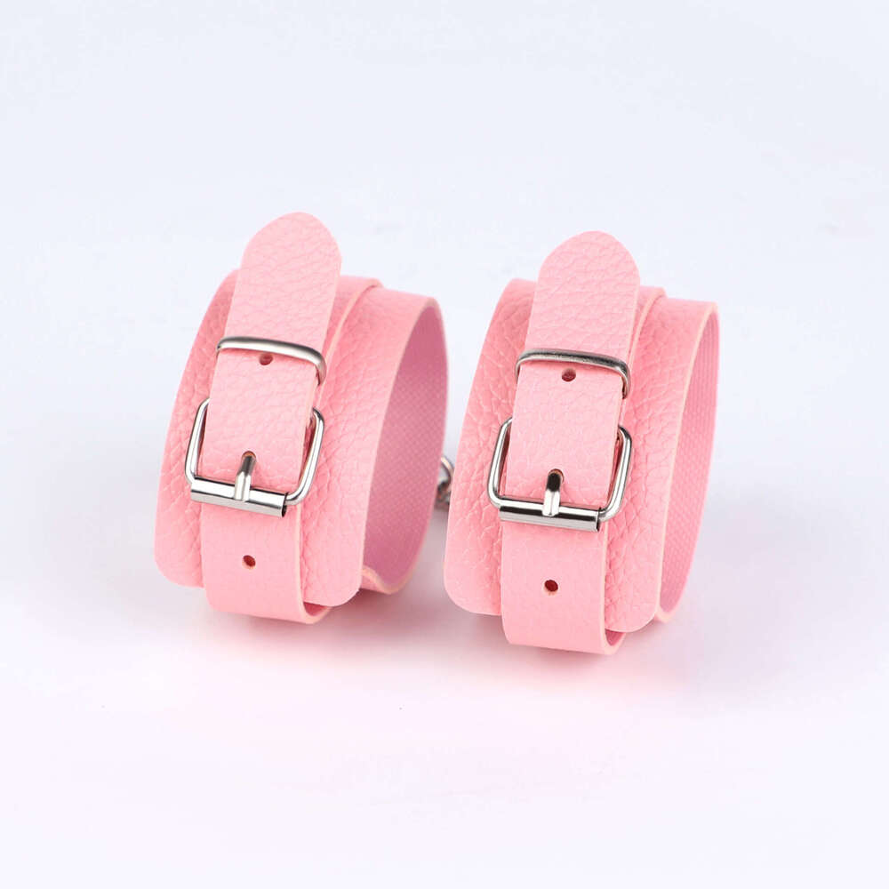 SM Props 4-piece Set PVC Sex Handcuffs Flirting Feather Stick Sex Eye Mask Training Mouth Stopper Alternative Adult Products