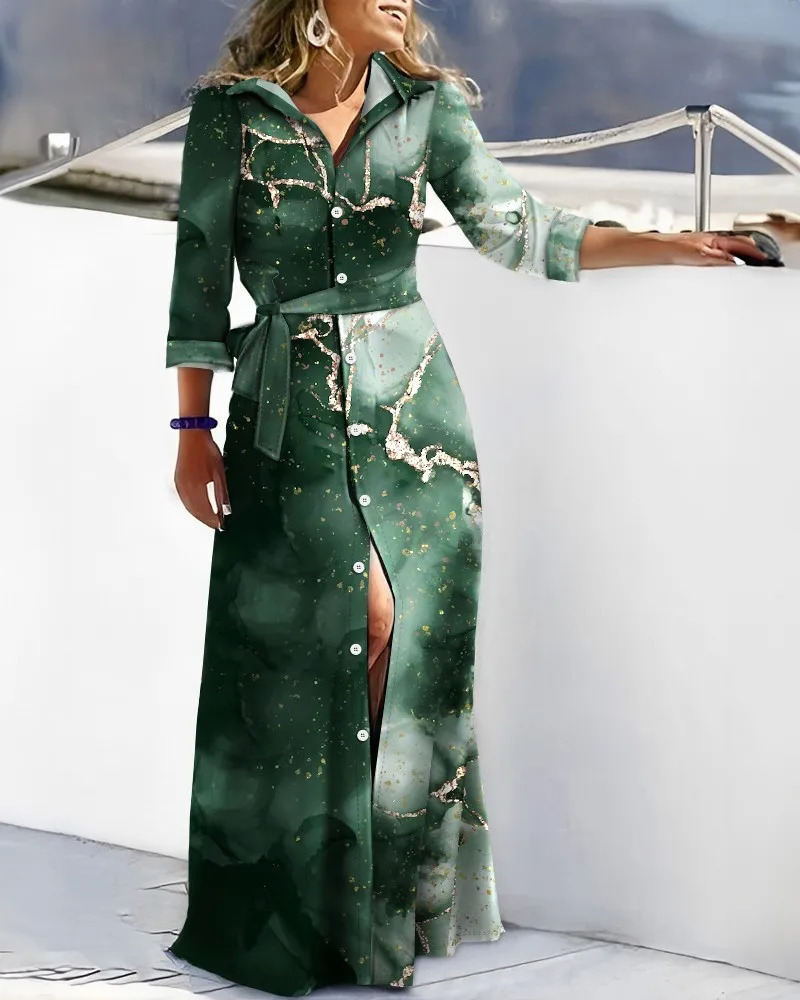 2023 Autumn Shirt Womens Dress Boho Elegant Party Dresses Long Evening Gown Lace Up Simple Spring Fashion Female Striped Gowns 241009