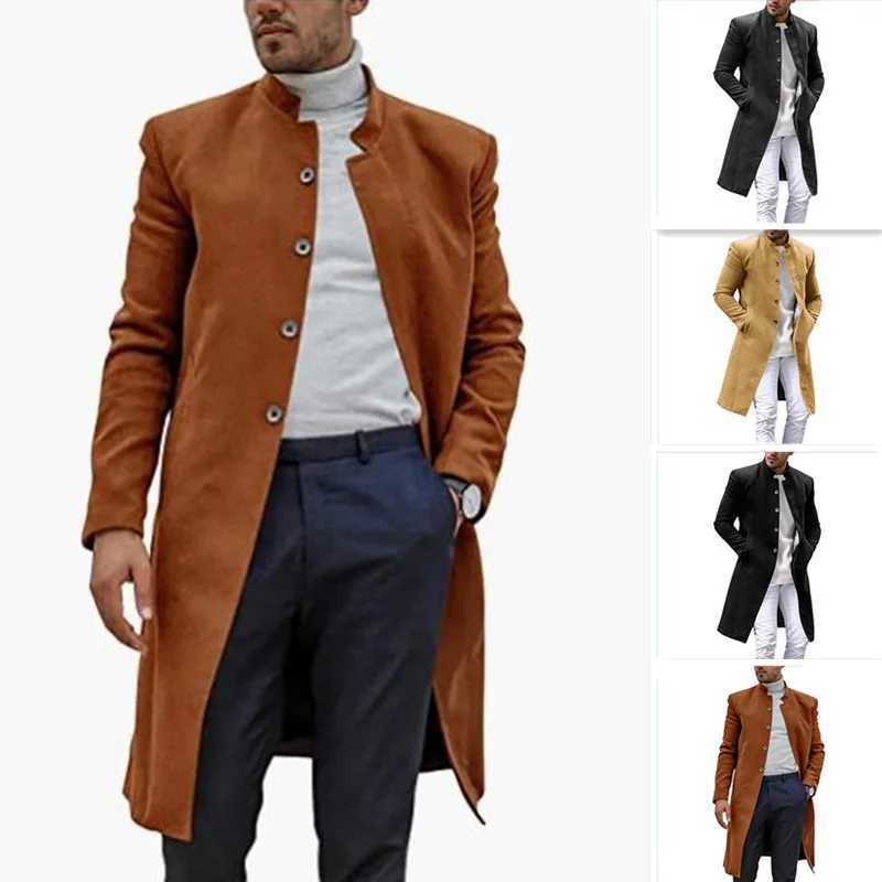 2023 Large Autumn/Winter Fashion Casual Woolen Coat Mens Woolen Windbreaker Coat LX241010