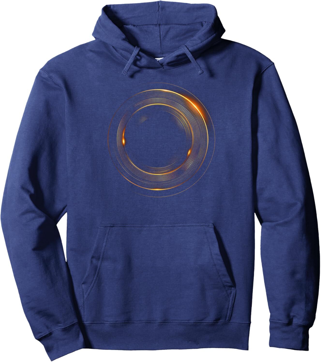Hoodie for Mens Womens Artistic Golden Glowing Circular Abstract Modern Pattern Pullover Hoodie Graphic Pullover Long Sleeve