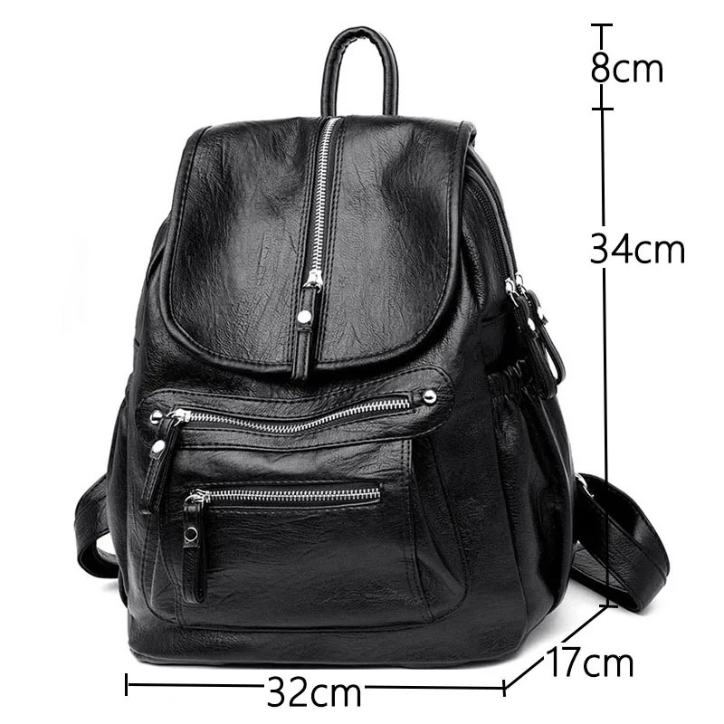 Womens highquality leather backpack retro womens shoulder bag Sac a Dos travel Mochila girls school 241008