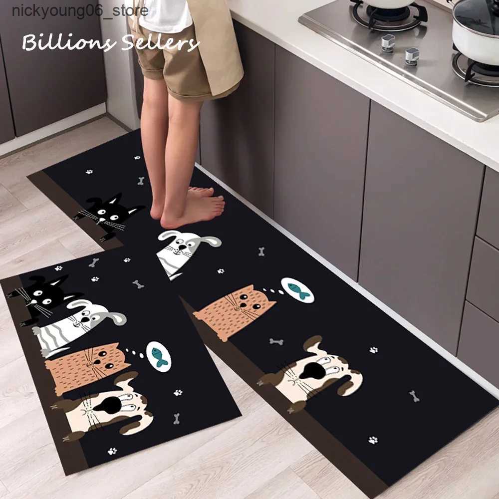 Non-Slip Bath Mats Modern Kitchen Floor Mat Living Room Bedroom Decor Carpet Home Hallway Entrance Doormat Balcony Bathroom Door Anti-Slip Foot Rug L2