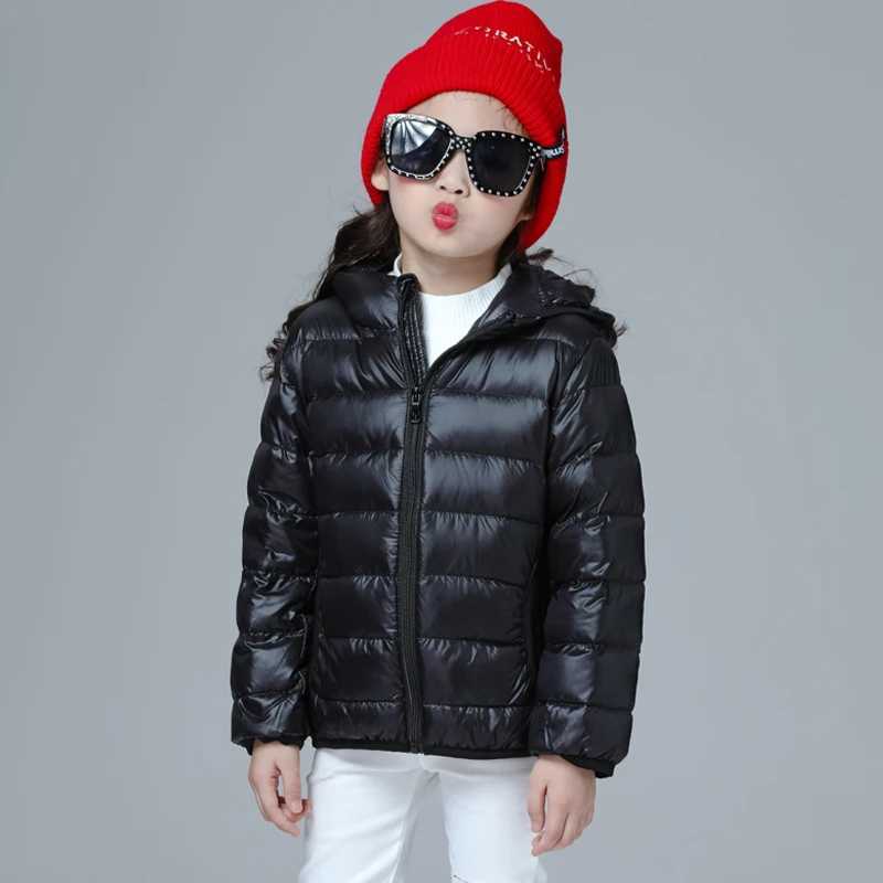 Down Coat Girls down jackets fashionable childrens winter jackets ultra light winter jackets suitable for girls portable hoodies teenagers H241010