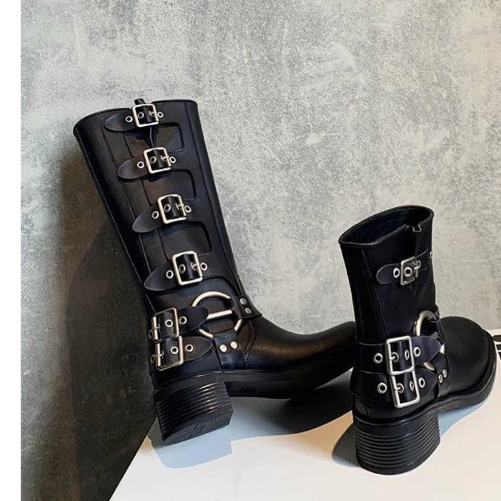 Leather Fashion Boots Mid High Western Denim Summer Ankle Boots For Women Womens Knight Boots 240826