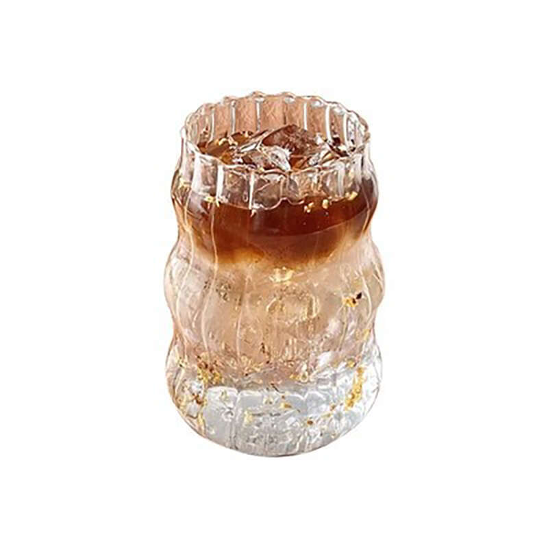 1Pc Glass Cup 530Ml Water Glasses Stripe Mug Heat-Resistant Tumbler Drinkware Perfect Tea Juice Milk Coffee For Party