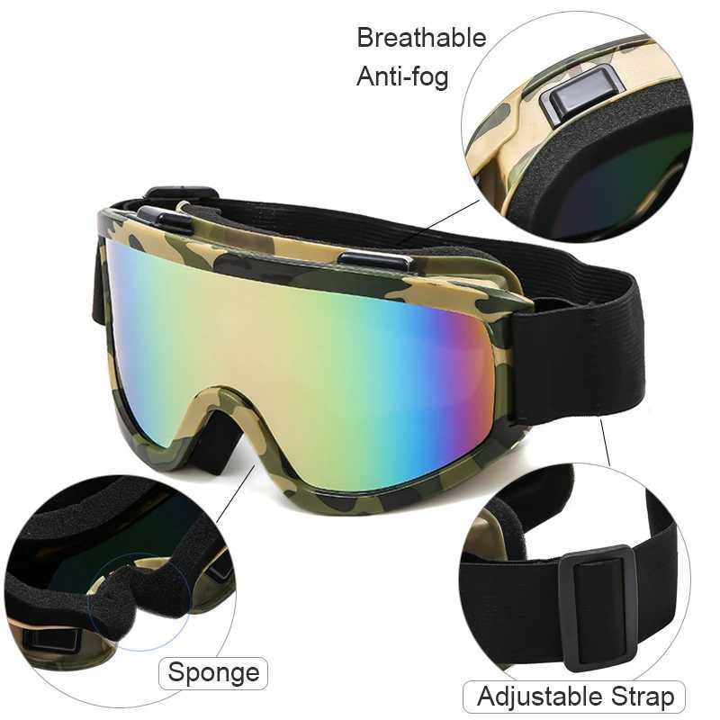 Ski goggles winter anti fog ski goggles outdoor sports ski goggles motorcycle windproof camouflage goggles CL241010