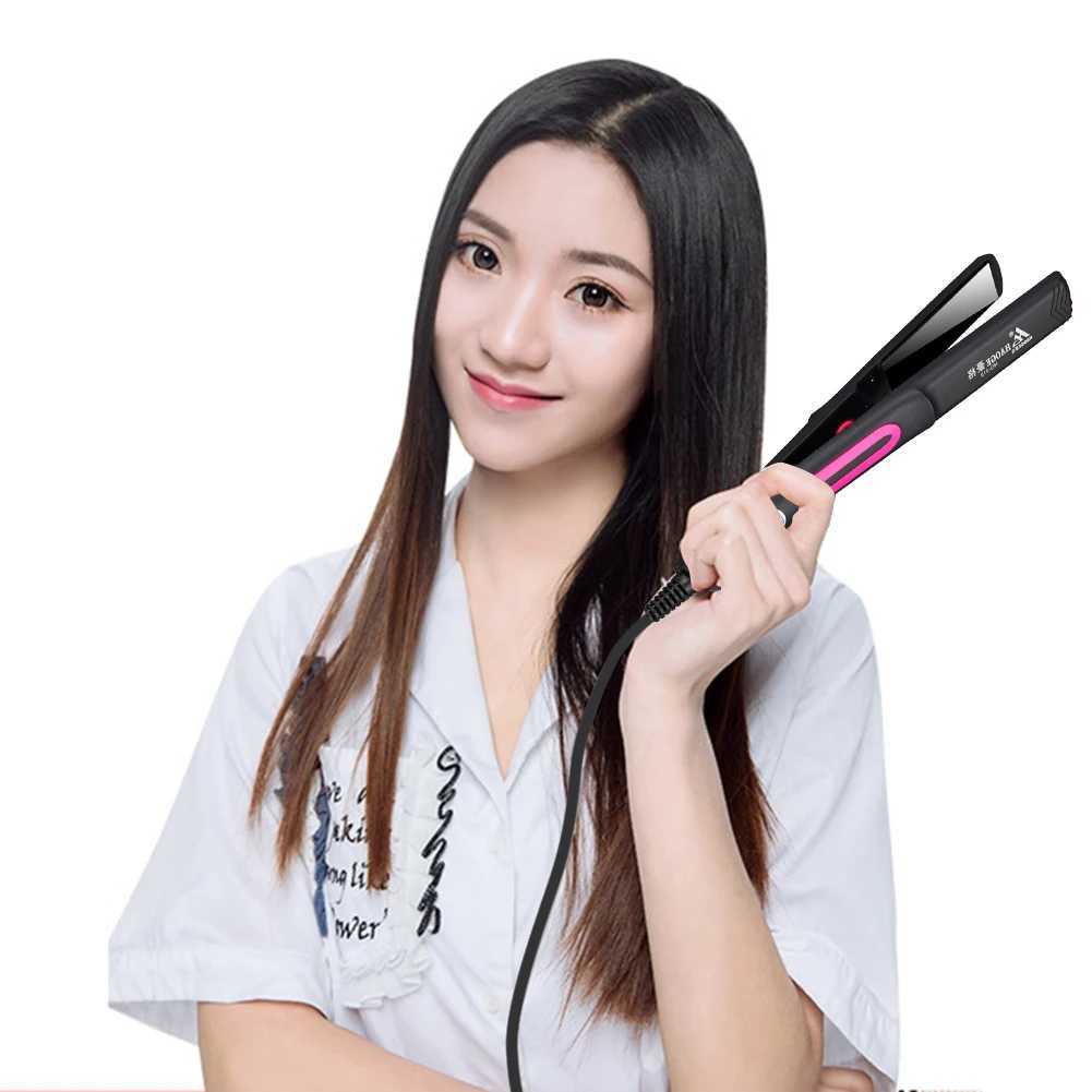 Portable 1 2 Curling In Iron Dual-Purpose Mini Hair Straightener Scald-Proof Professional Hair Waver 220V for Student DormitoryXJ2410