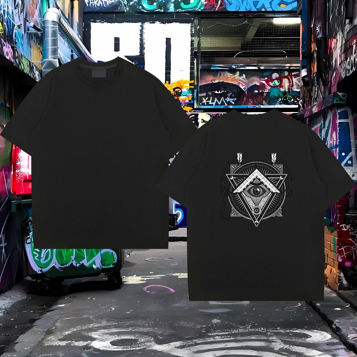 Free Shipping T shirt 230g Cotton eye of the devil Outdoor DIY Anime Pure Cotton Mens Tshirts 2024 DIY Tees