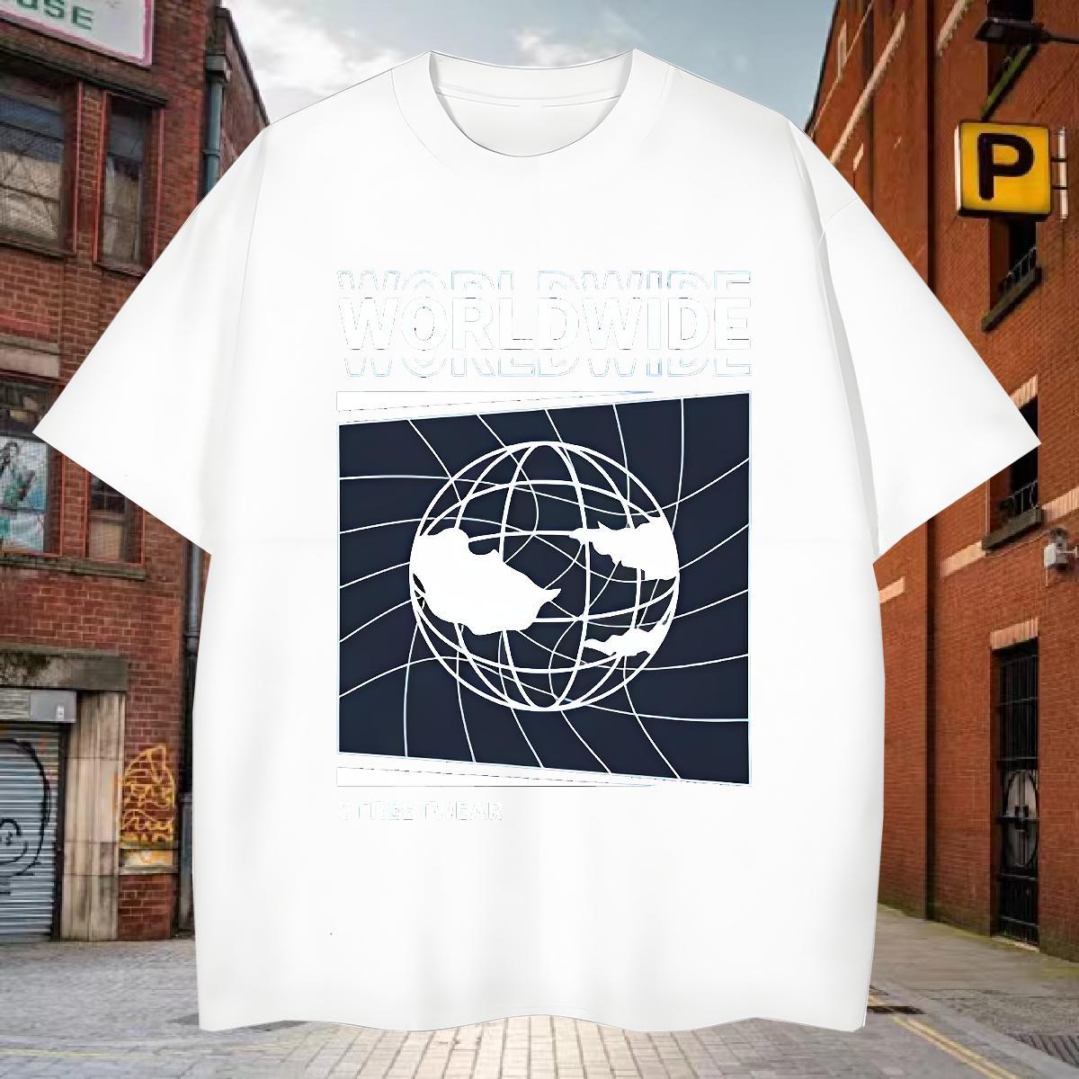 Popular T-Shirts for Men 230g Pure Cotton star Street Floral Print O Neck Short Sleeves Tshirt for Man Woman Fashion New Wear