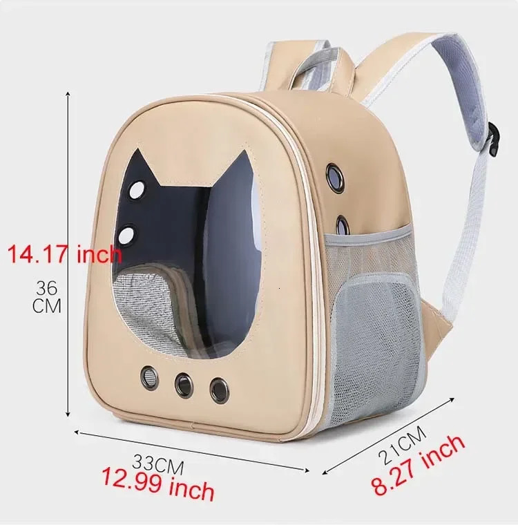 2025 new Pet supplies PU portable travel outdoor backpack for cats dogs and transparent breathable shoulder bags