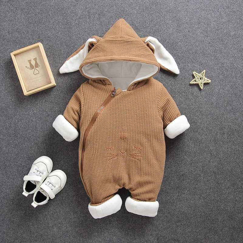 Down Coat Baby costume rompers s Clothes Autumn Winter Boy Overall Girl Jumpsuit Garment Thick Warm Comfortable Pure Cotton jacket coat H241010
