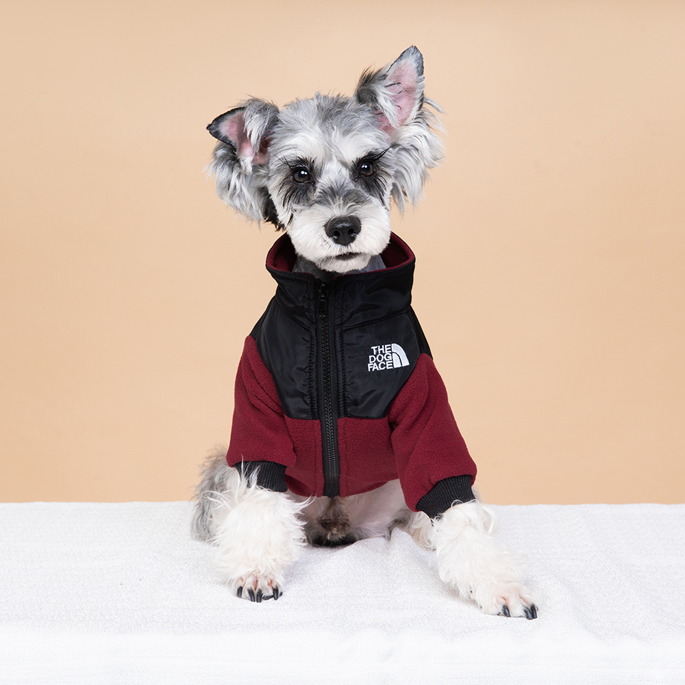 Soft Warm Fleece Dogs Hoodie Splicing Designer Dog Apparel The Dog Face Coats Pet Winter Jacket Cold Weather Clothes for Small Medium Dogs XXXL Black 