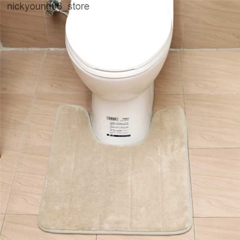 Non-Slip Bath Mats Household Slow Rebound U-Shaped Water Absorbing Mats Bathroom Toilet Mats Kitchen Mats Toilet Floor Mats Toilet Accessories L240910