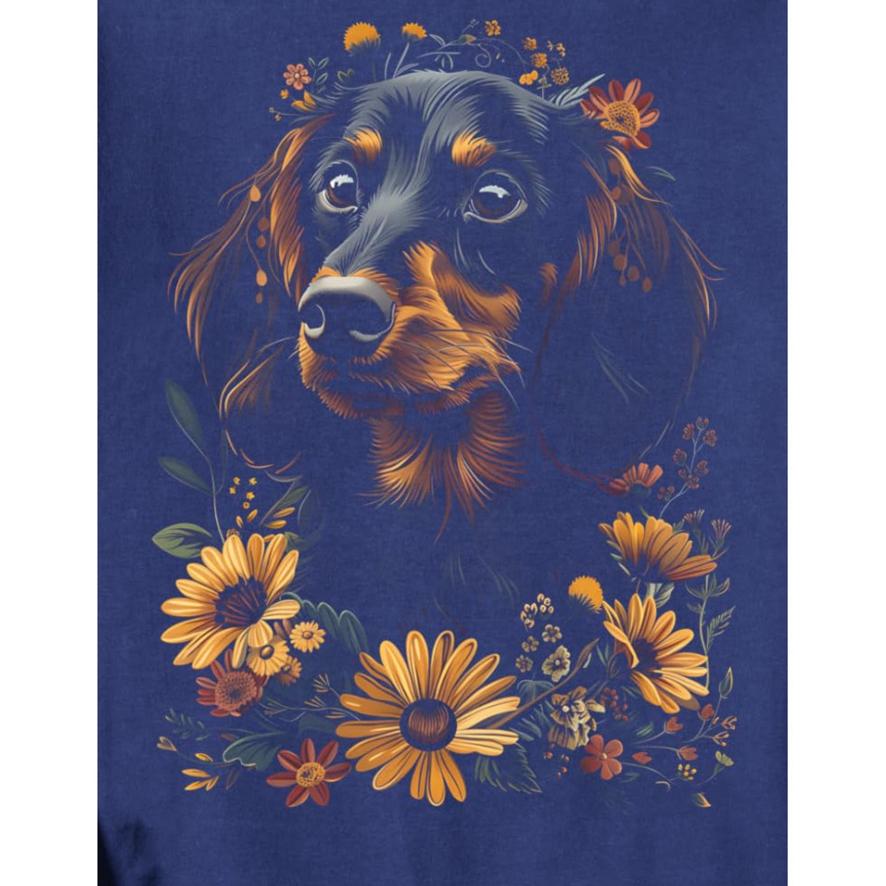 Long Sleeve Shirts for Men sweatshirt Dachshund Floral Dog Mom Dad Cute Gifts Graphic Tees Men Sweatshirt T shirt Tee Streetwear Casual tops clothes c