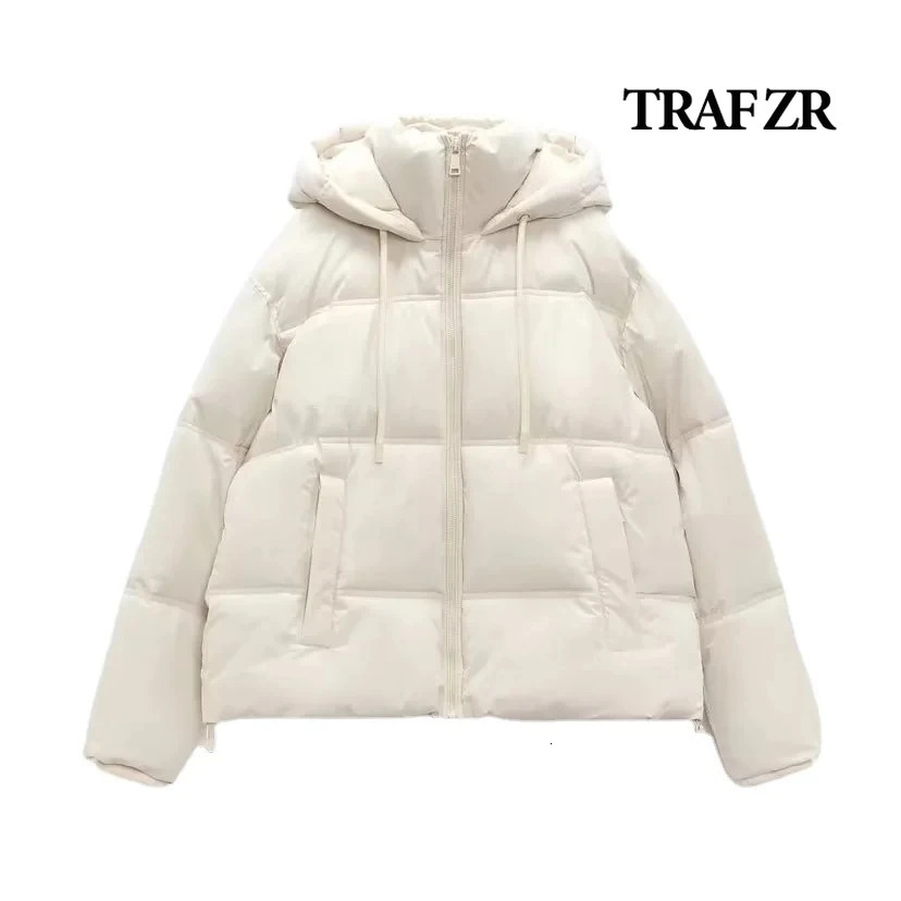 TRAF ZR Winter Womens Cold Coat Jackets for Women 2023 Warm Thermal Parkas Woman Promotion Female Outerwear 240930