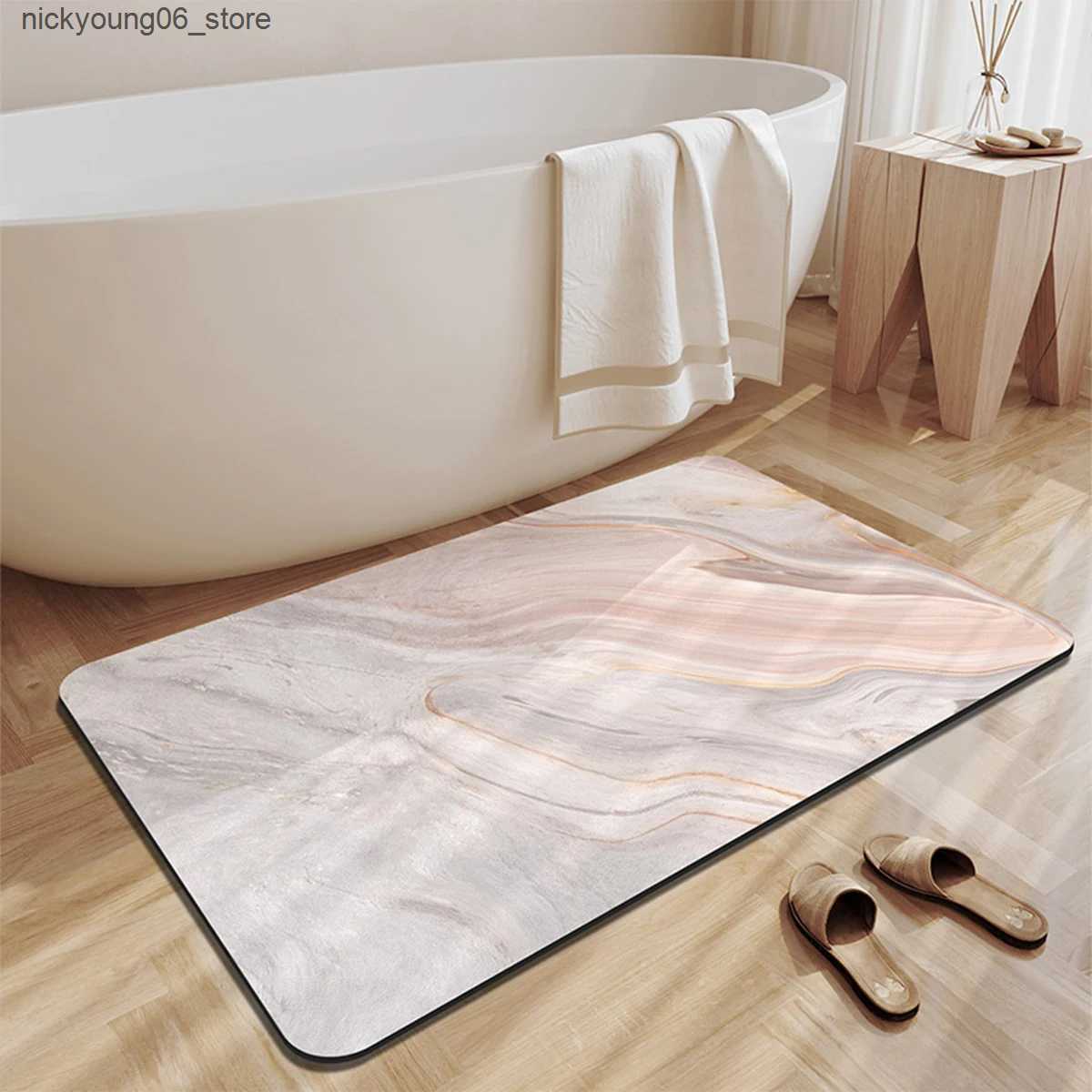 Non-Slip Bath Mats Bath Mat Bathroom Super Absorbent Foot Mats Non Slip Quick Dry Shower Pad Toilet Carpet Doormat Washable L240910