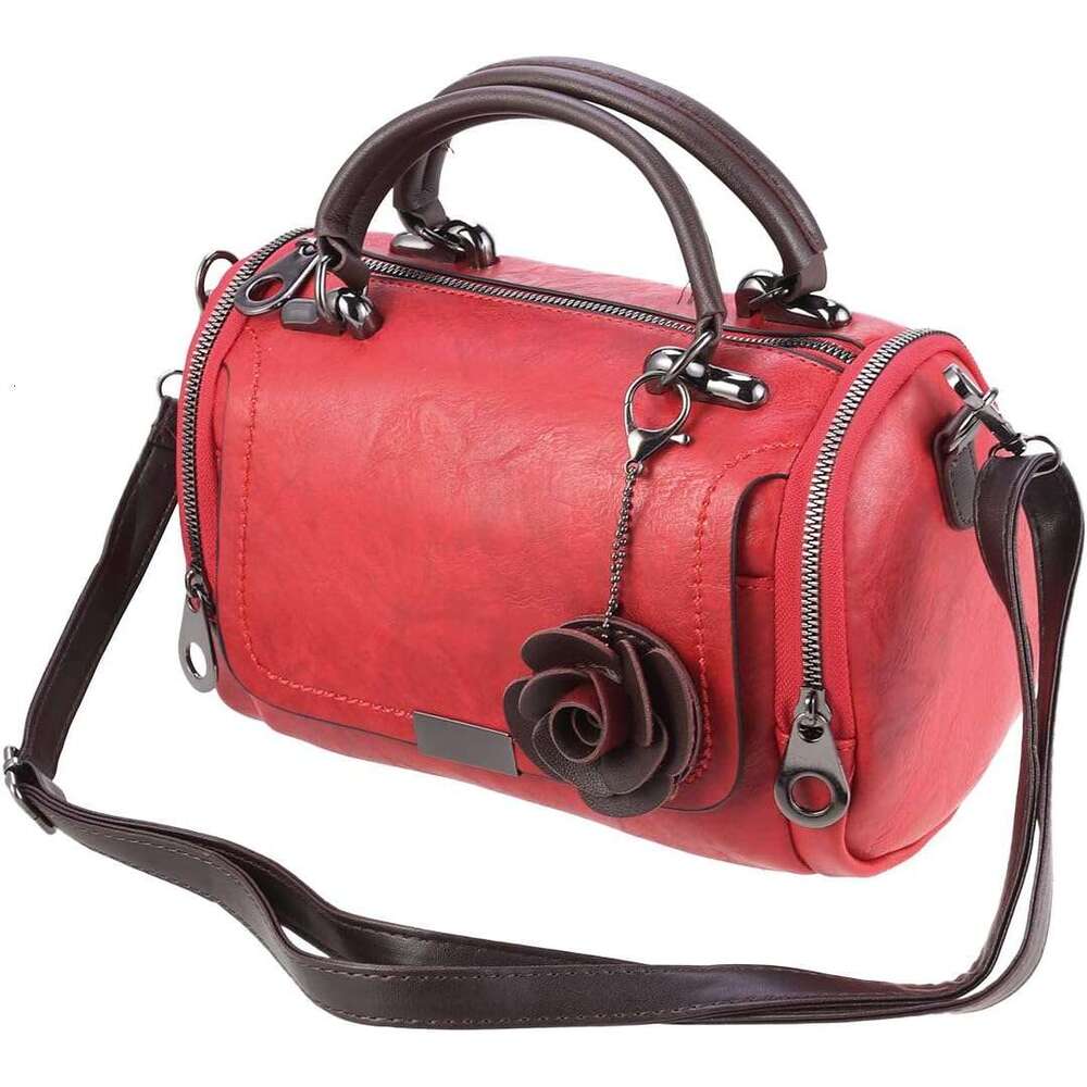 Crossbody Bag Boston Barrel Handbag with wer Pendant for Women