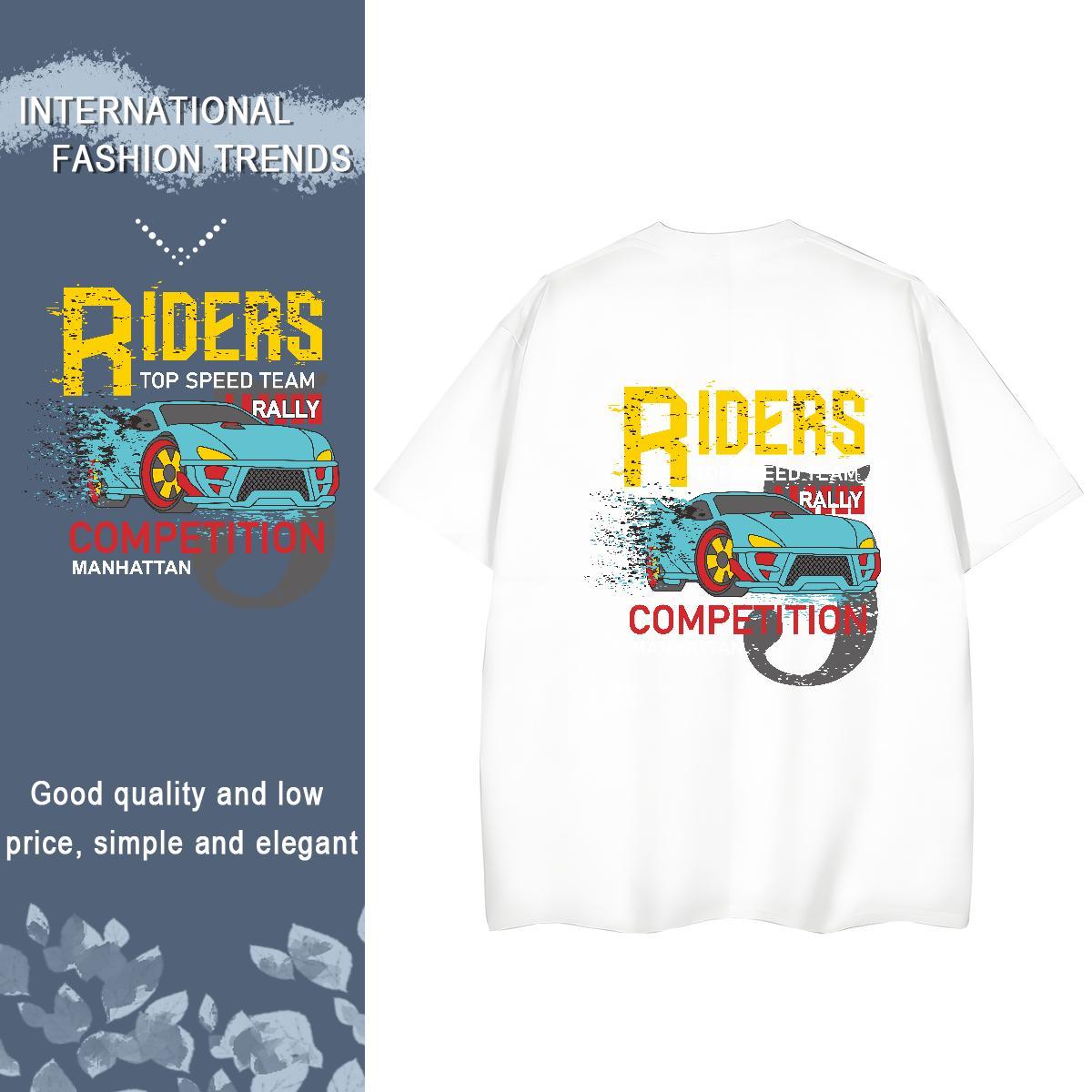 Factory Direct Woman T Shirts 100% Cotton 230g O-Neck Short Sleeve Sports Casual car Tshirt for Man Woman Designer Black White Clothes Shirt