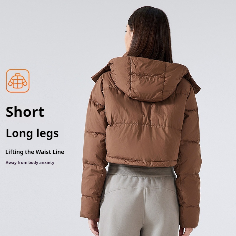 Winter Short Detachable Hooded Down Jacket for Women Small Tall Outdoor Simple and Versatile Thick Coat DAW161