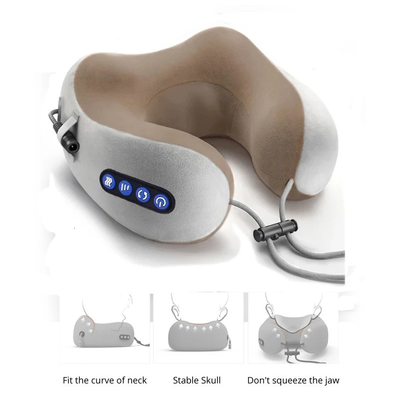 Multi functional portable U-shaped electric neck massager pillow shoulder Cervical outdoor car relaxation massager 241008