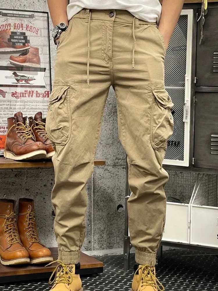 Mens cargo pants South Korean mens winter hiking loose high-quality luxury new spandex oversized Y2k W241009