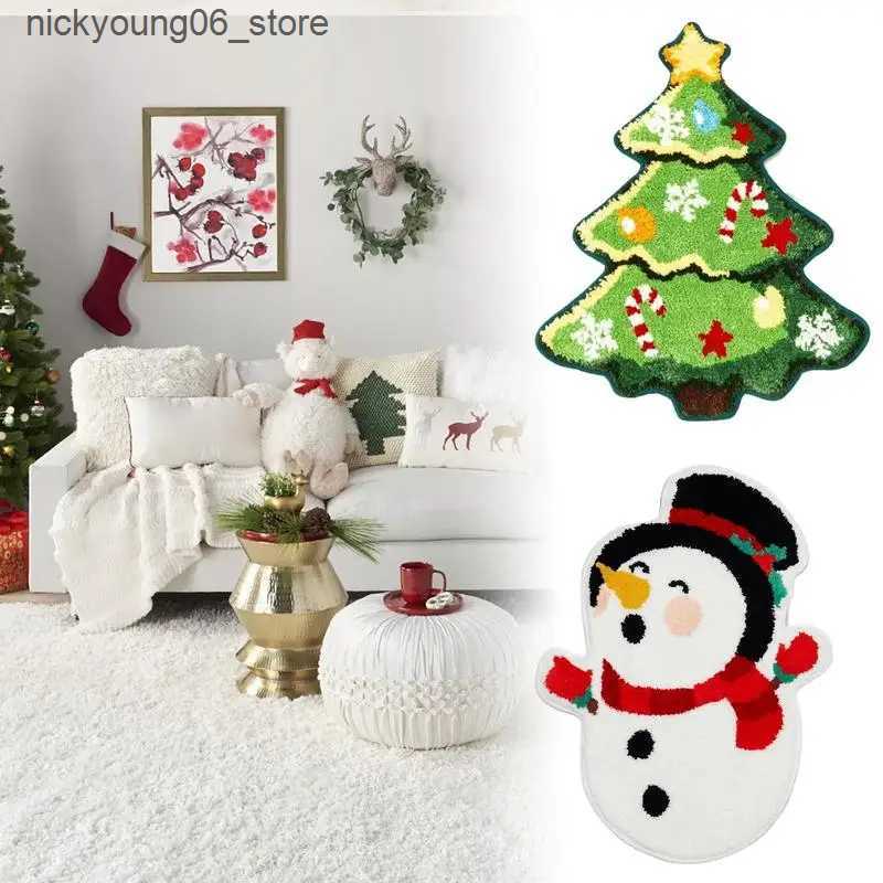 Non-Slip Bath Mats Christmas Bath Mat Cute Cartoon Winter Bathroom Rugs Home Bathroom Floor Mat Snowflake New Year Xmas Carpet For Bathroom L240910