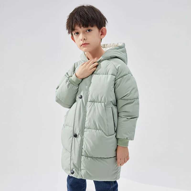 Down Coat 1-12Y winter waterproof jacket for boys and girls solid warm Parka jacket cold protection hooded cotton windproof jacket H241010