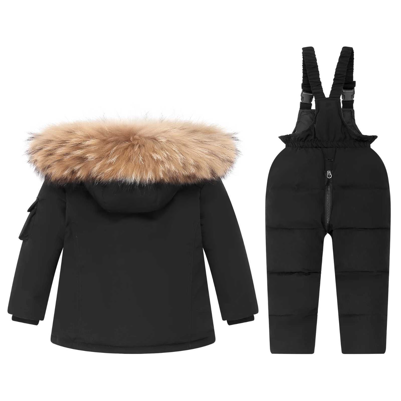 Down Coat Parka Boy Baby Overalls Winter Down Jacket jumpsuit Warm s Hooded Coat Snowsuit toddler girl Clothes children Clothing Set 2p H241010