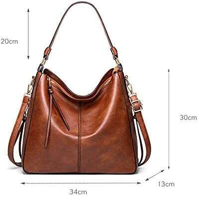 Cici Women's Handbags Hobo Shoulder Bags Large Ladies PU Leather Purse and Bag brown