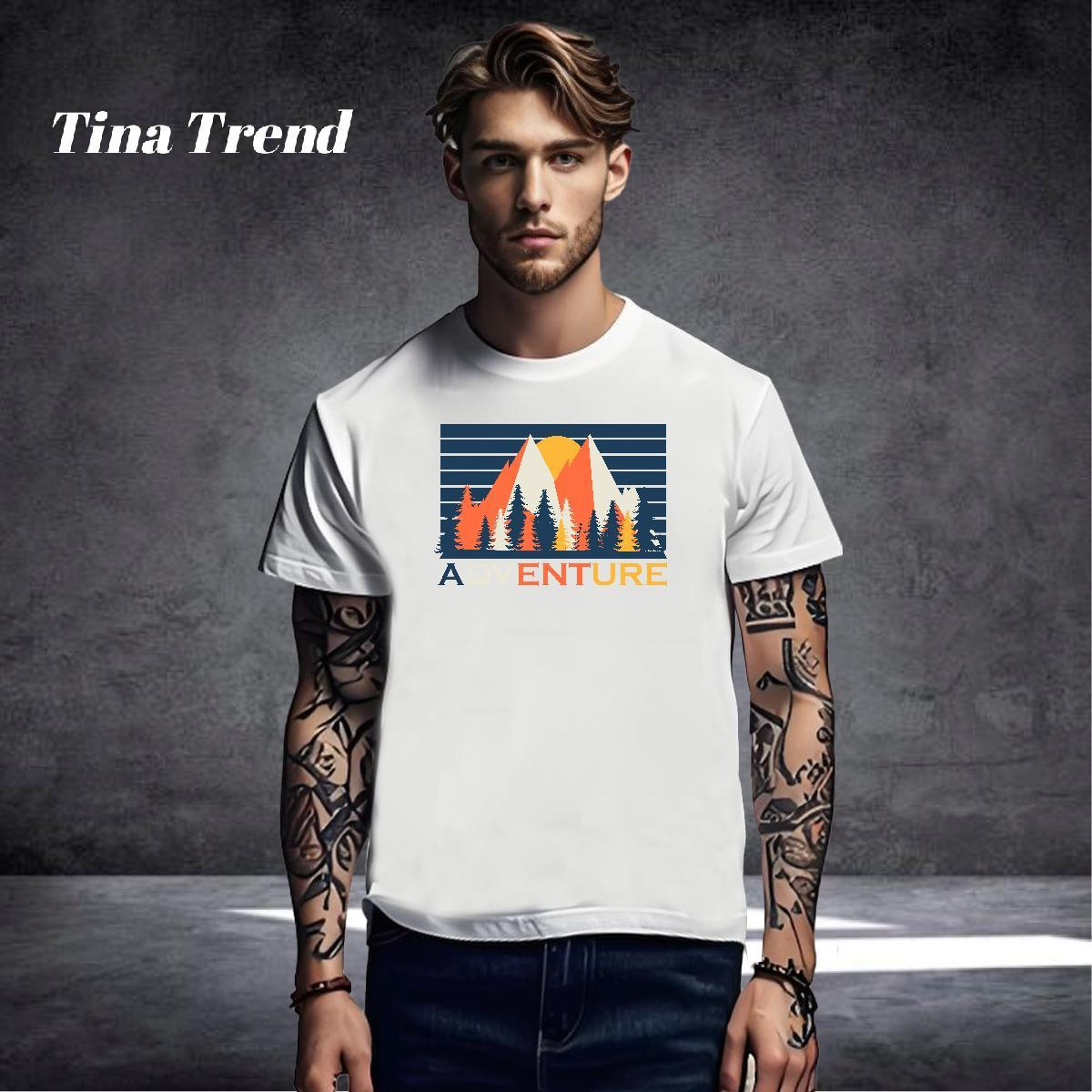 Loose T Shirts Men 230g Pure Cotton mountains Spring Summer Anime Print O Neck Short Sleeves Men Tees DIY Customized Tops Shirt