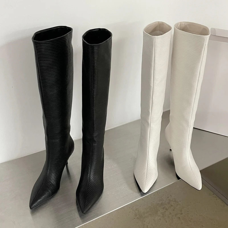Eilyken n Pointed Toe Womens Knee High Boots Party Dress Street Boots Thin Boots 241007