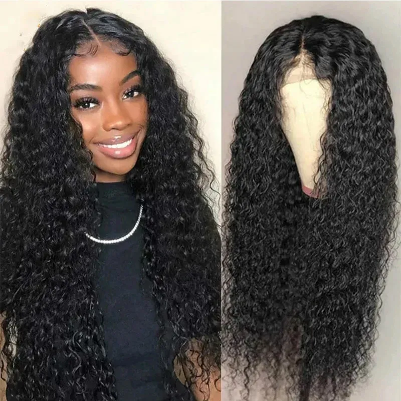 26 inch Black Women's lace front wig Simulation human hair glueless wig Fashion Brown Long Curled Hair Women's Small Curled High Temperature