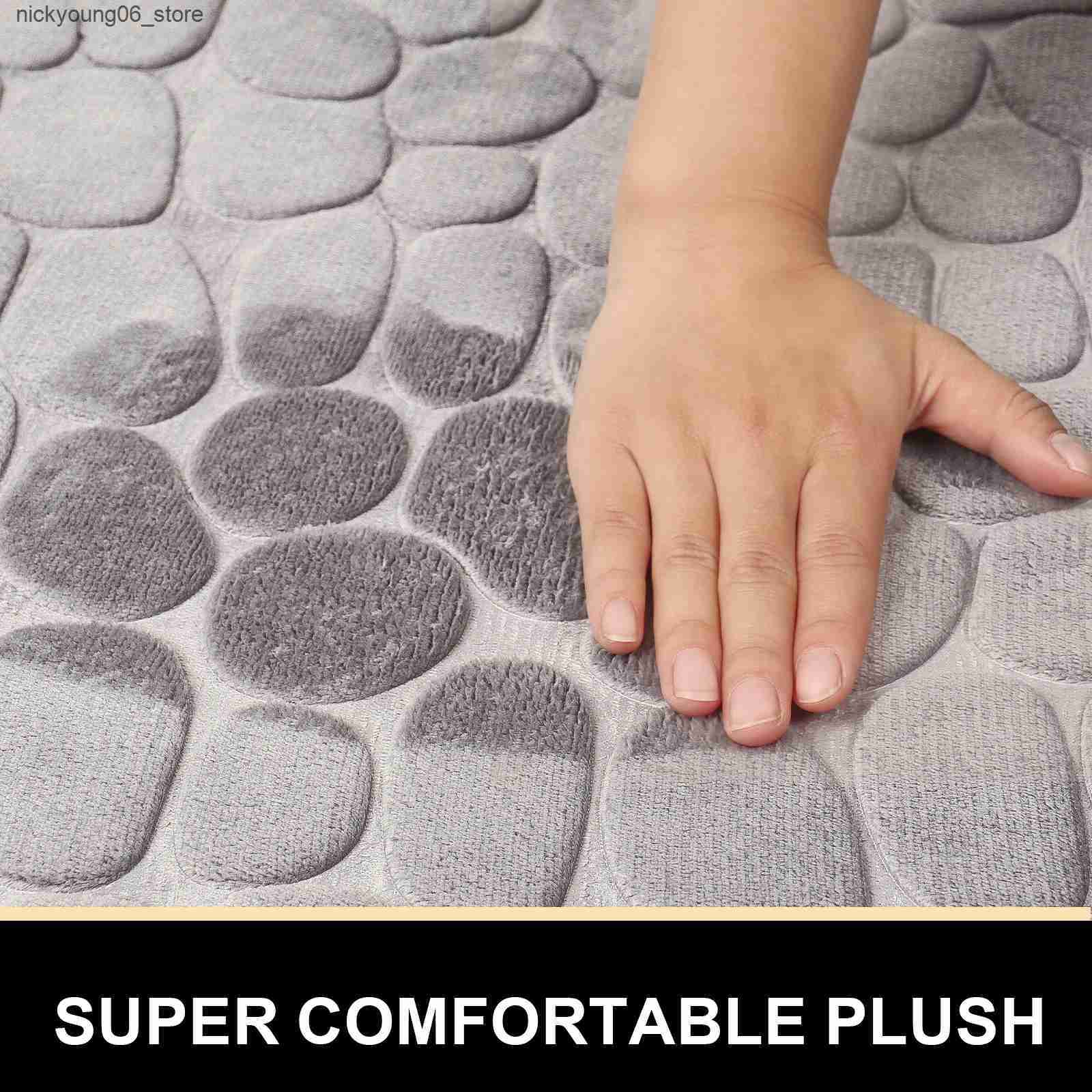 Non-Slip Bath Mats Bathroom Mat Curve Foot Mat Pebble Em Carpet Curved Bath Mat Non-slip Absorbent Bathroom Floor Toilet Mat Curved Shower Mat L240910