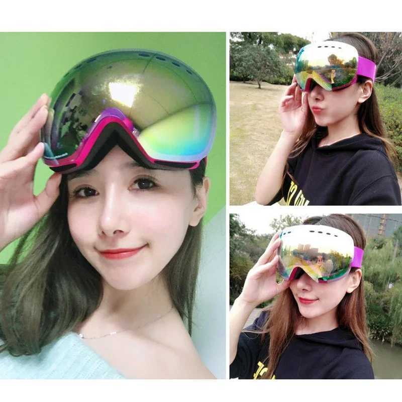 Anti fog womens ski goggles sports mountain mens ski goggles winter womens motorcycle face mask dual lens ski goggles CL241010