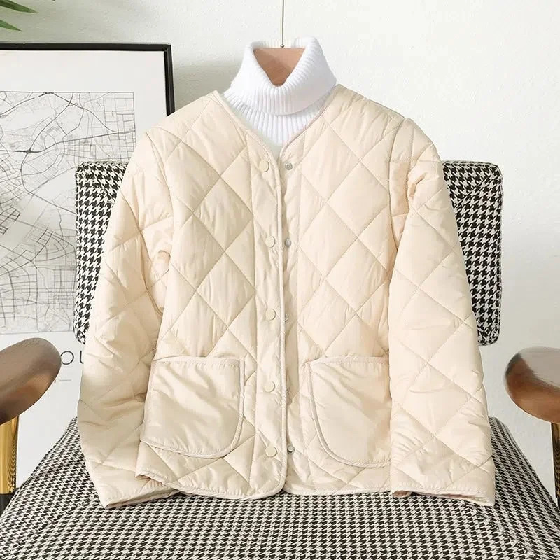 Women Jacket 2023 Autumn Winter Parkas Female CottonPadded Jackets Quilted Light Thin Down Cotton Short Coat Ladies Outwear 240930