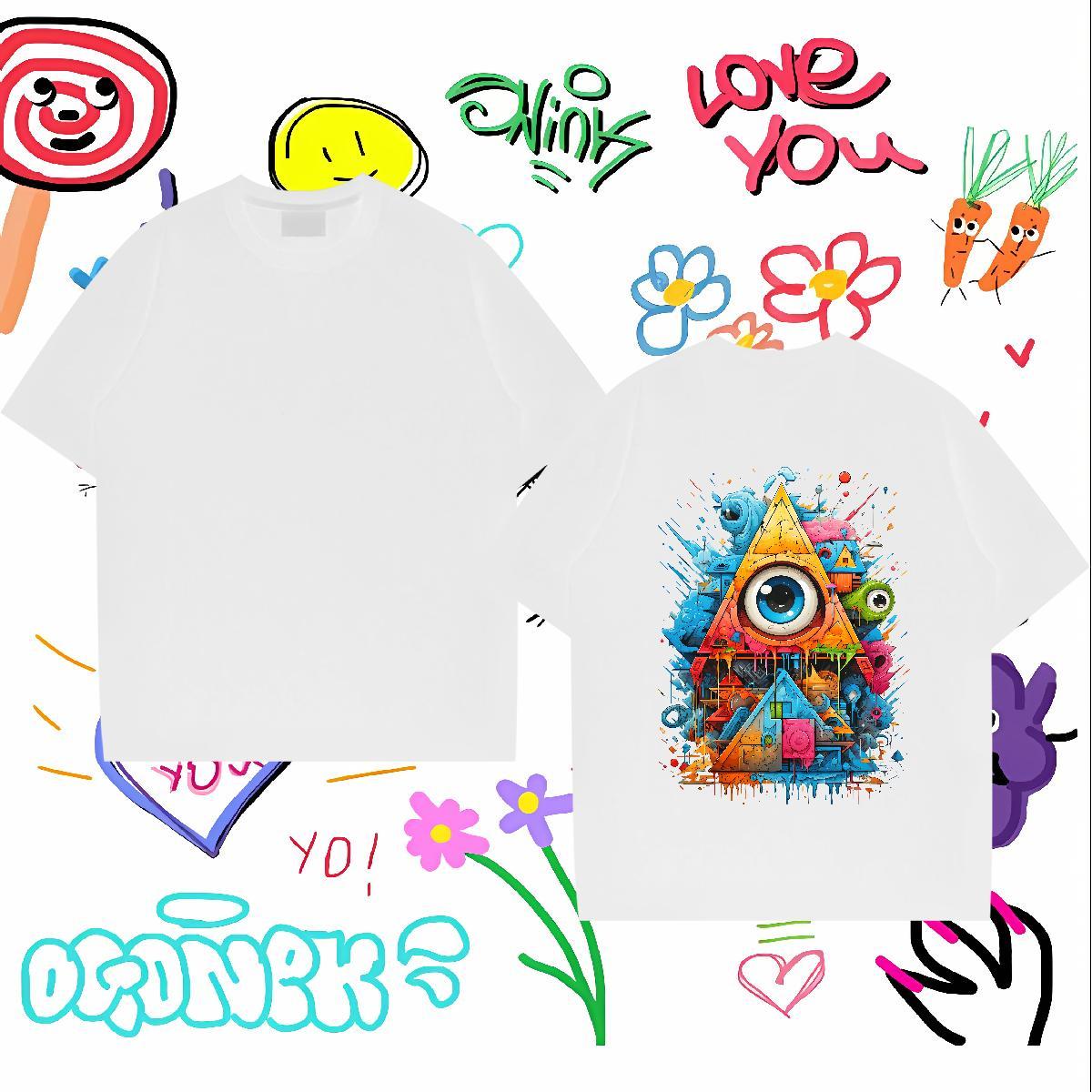 Unisex T shirt 230g Cotton eye of the devil Beach DIY Anime Breathable Short Sleeve Men Clothes T-Shirt Free Shipping Tops Shirt