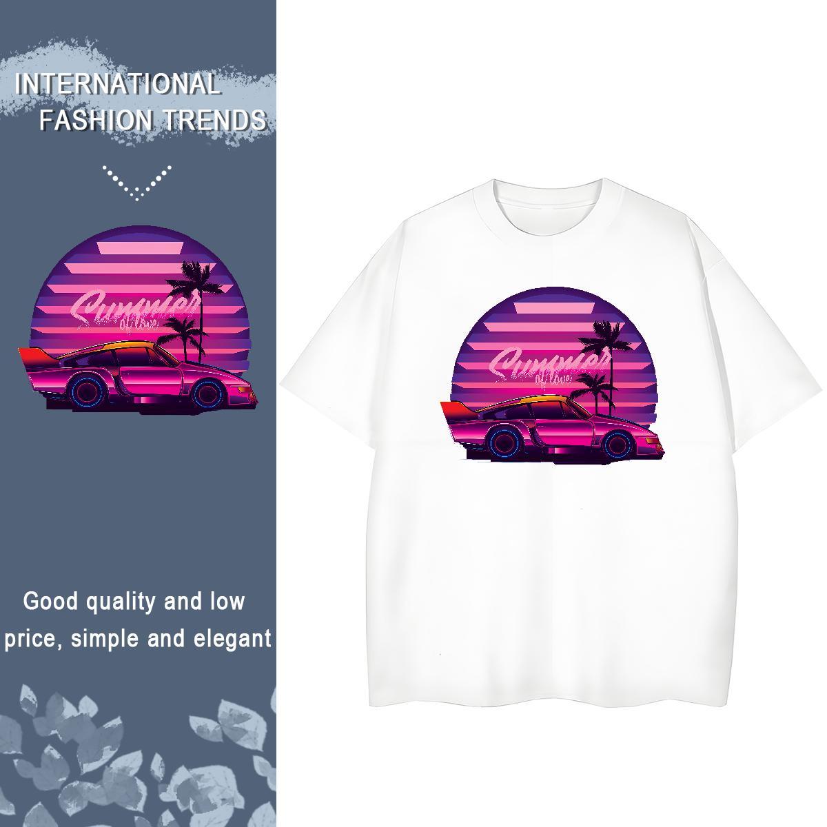 Classic Women T Shirts 230g Cotton Short sleeve Soft Sports Street Wear car Women Tshirts Popular Anime Oversized Tops Tees