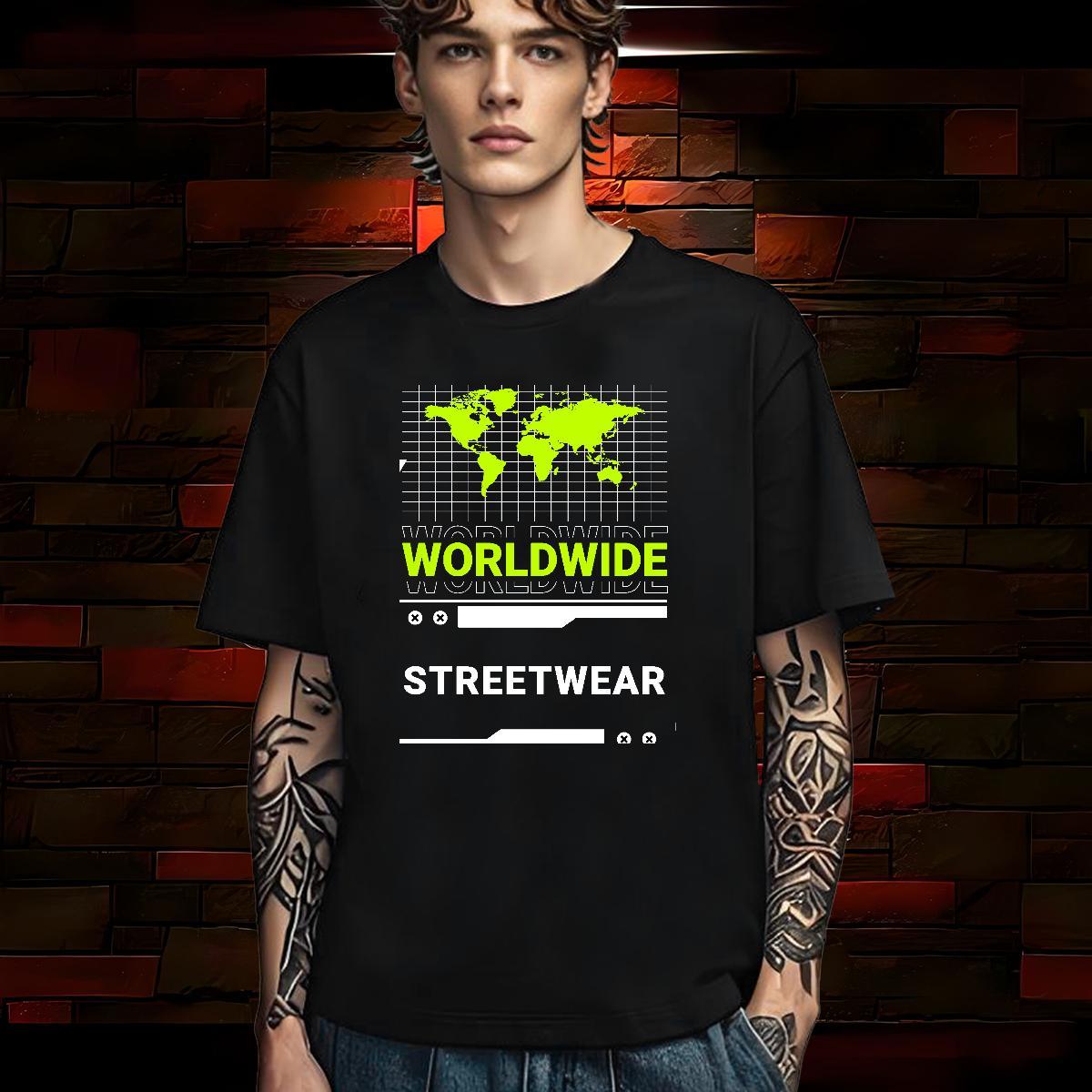 Popular T-Shirts for Men 230g Pure Cotton letter Daily Outfit Asian Size Crew Neck Men Tees Classic Tops Tees