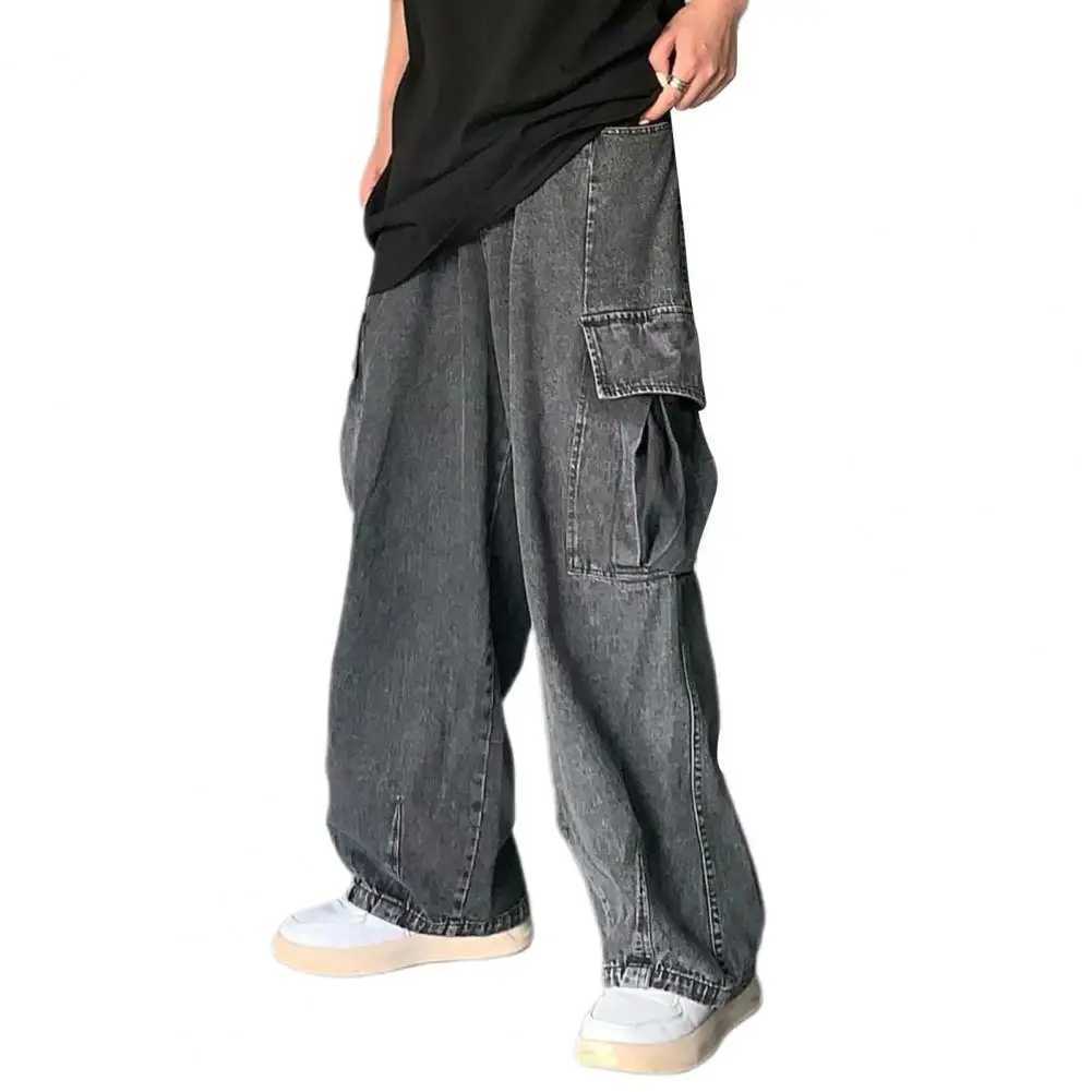 Vintage Baggy Jeans Trousers Male Denim Pants Wide Leg Pants Mens Jeans Oversize Cargo Pants Korean Streetwear Hip Hop HarajukuX241009