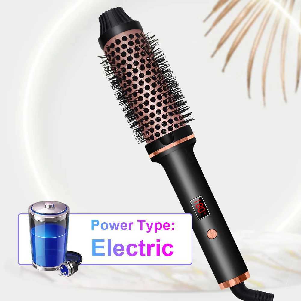 Curling Iron Brush Heated Curling Brush 5 Temperature Setting Hair Volumizing Comb 60 Min Auto Off Portable Hairstyle SuppliesXJ241010