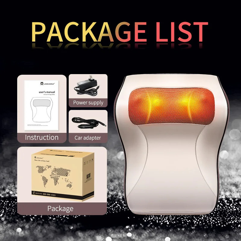 3-in-1 Latest Massage Pillow with Car Family Duel Use Simple Neck Back Shoulder Waist Body Massager Gift to Relieve Pain EU Plug 241008