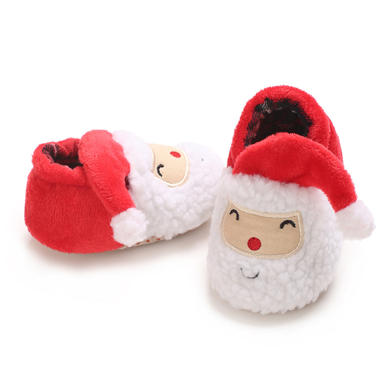 Infant Winter Christmas Snow Boots Cute Cartoon Santa Claus children's Shoes Happysteps For Baby Boys And Girls Christmas Shoes Suitable For 0-18