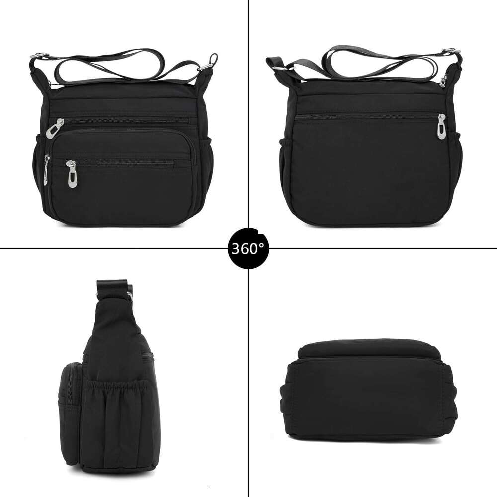 Nylon ral Multi-Pocket Crossbody Purse Bags for Women Travel Shoulder Bag