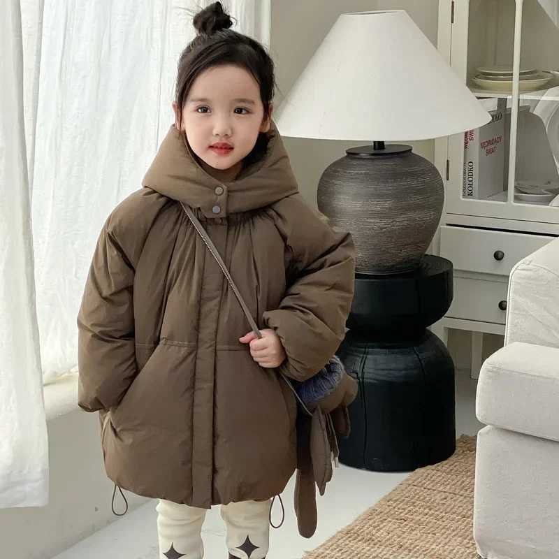 Down Coat Korean winter jacket cotton jacket Parkas boys and girls solid hooded jacket thick cotton jack warm jacket H241010